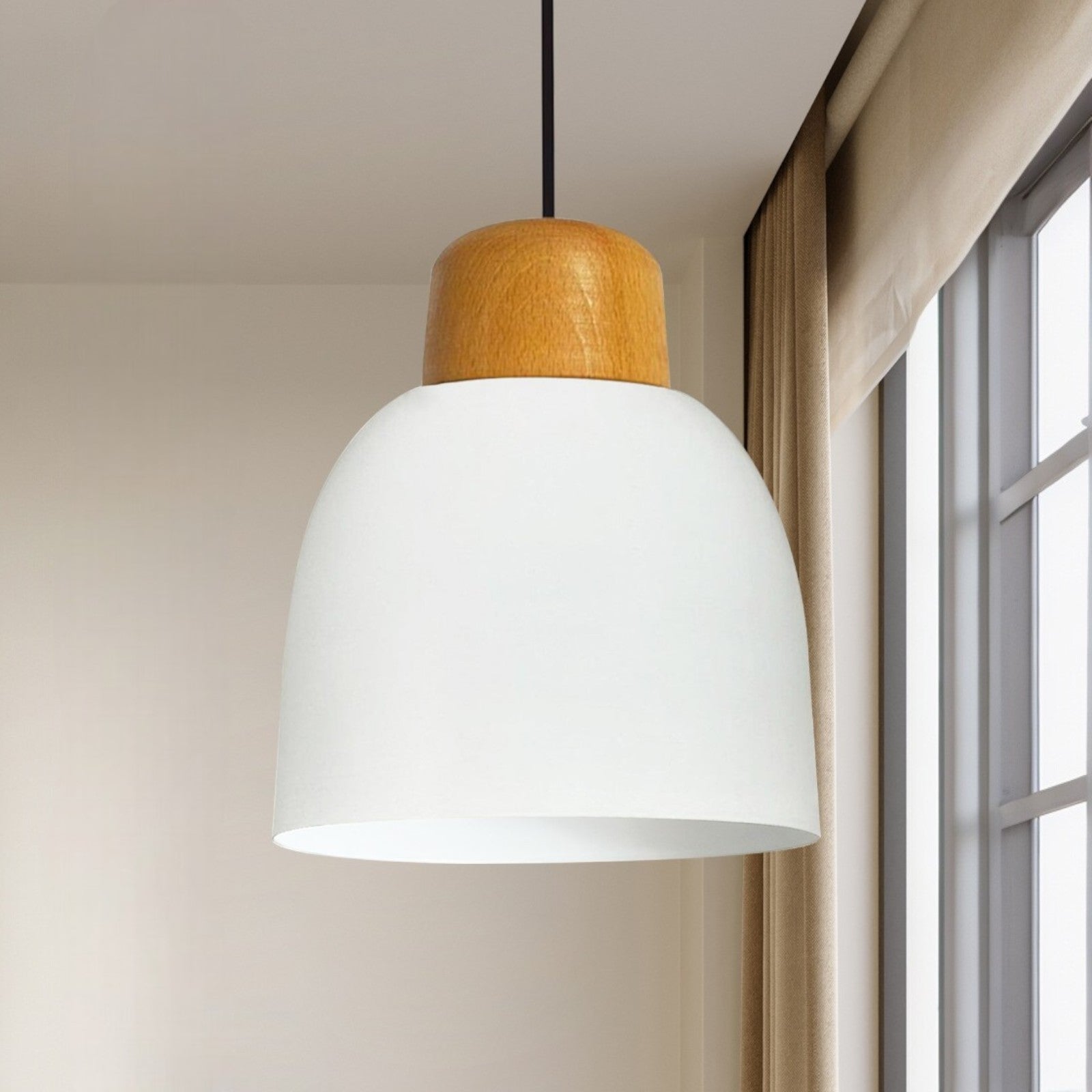 Tiefer, Breiter Holzkopfteil-Einzelleuchter